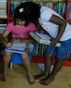 03. Tarini and Gia at Friends Library