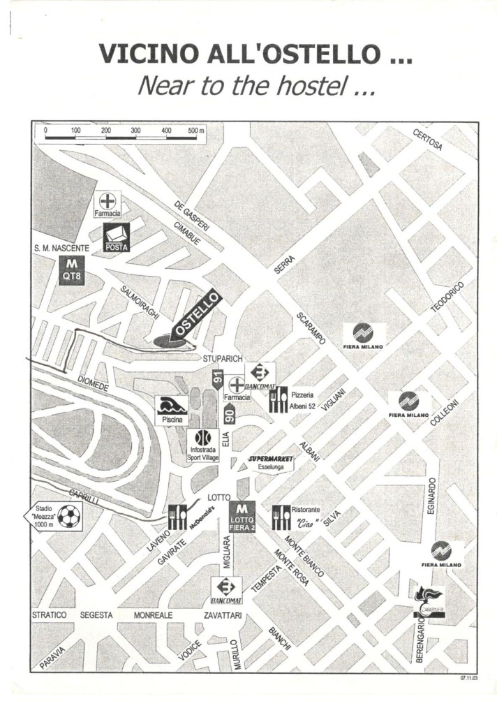 Milan Hostel Map