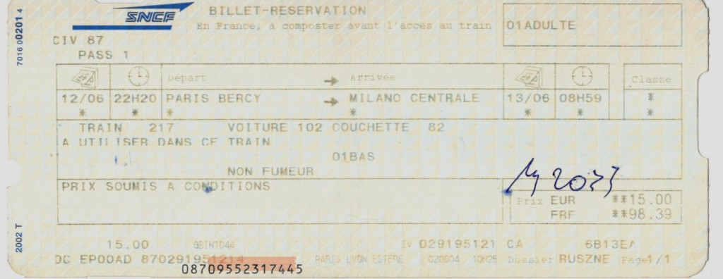 Ticket to Milan