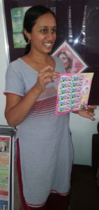 Varsha with stamps