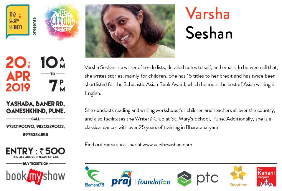 Lit Bug promotion - Varsha Seshan, author