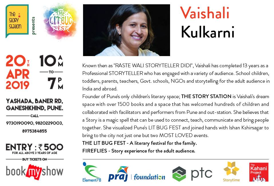 Lit Bug promotion - founder of The Story Station, Vaishali Kulkarni