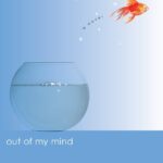 Book cover Text: out of my mind a novel Sharon M. Draper #1 New York Times bestseller Image: a goldfish jumping out of a bowl.